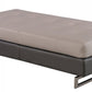 63" Taupe Brown and Silver Faux Leather Tufted Ottoman