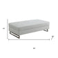 63" White and Silver Faux Leather Ottoman