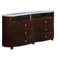 39" Brown Wood Five Drawer Dresser