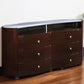 39" Brown Wood Five Drawer Dresser