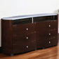 63" Brown Wood Six Drawer Dresser
