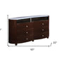 63" Brown Wood Six Drawer Dresser