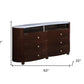 39" Brown Wood Five Drawer Dresser