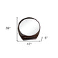 39" Brown Oval Wood Framed Mounted Dresser Mirror