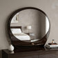 39" Brown Oval Wood Framed Mounted Dresser Mirror