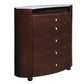 39" Brown Wood Five Drawer Dresser