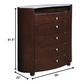 63" Brown Wood Six Drawer Dresser
