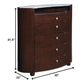 39" Brown Wood Five Drawer Dresser