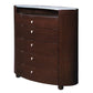 39" Brown Wood Five Drawer Dresser