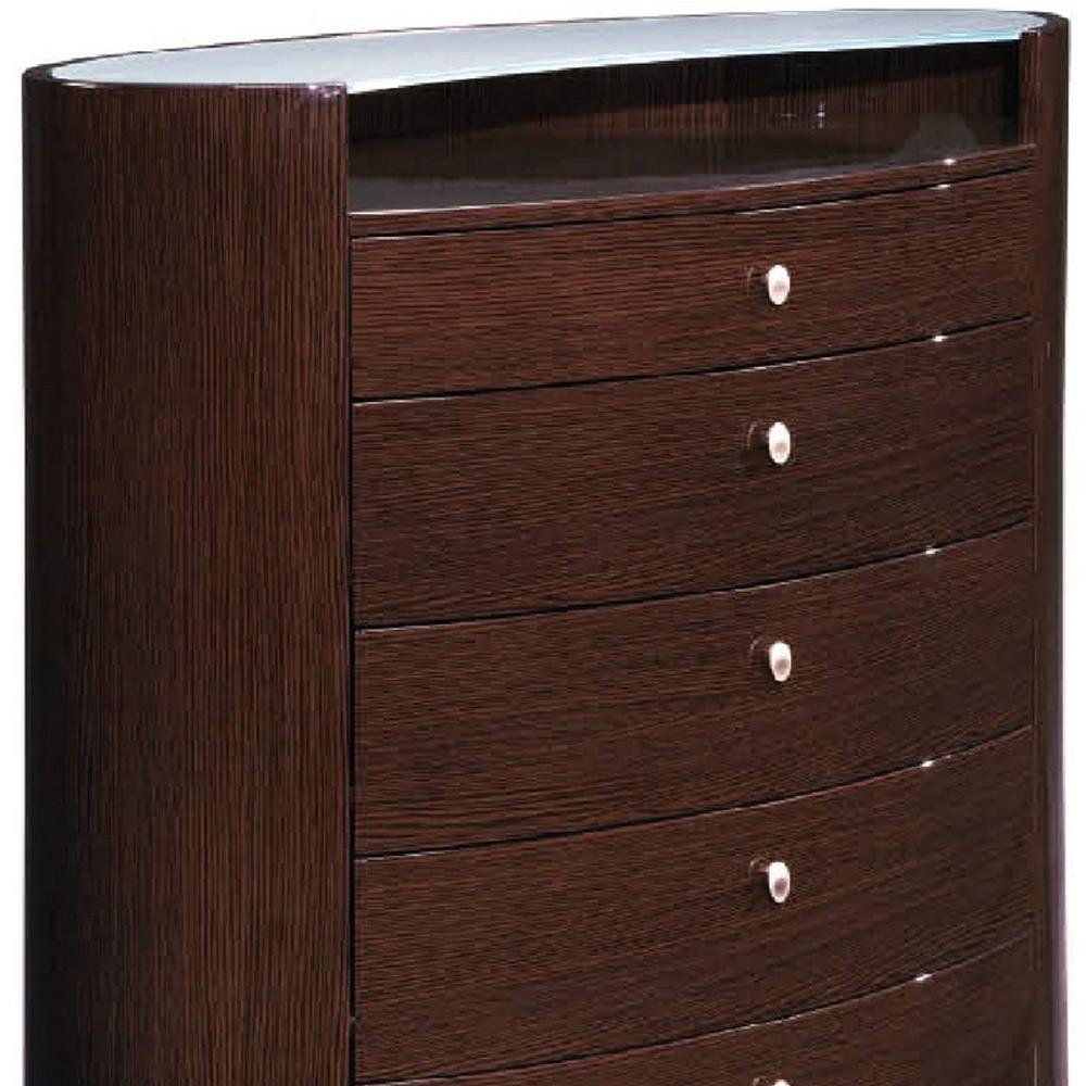 63" Brown Wood Six Drawer Dresser