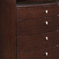 63" Brown Wood Six Drawer Dresser