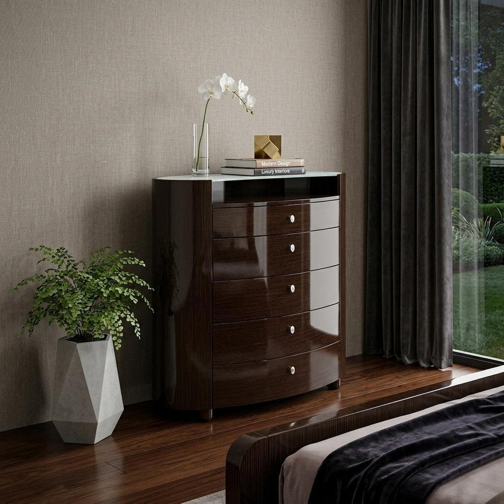 63" Brown Wood Six Drawer Dresser