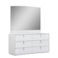 62" White Wood Six Drawer