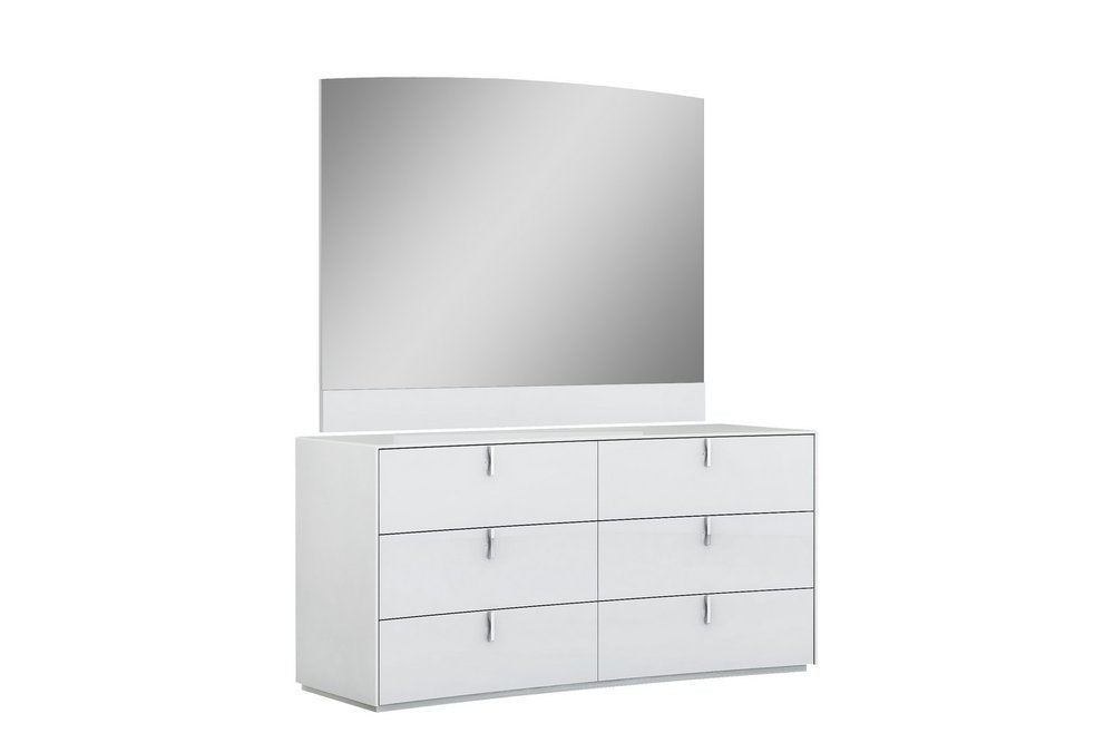 62" White Wood Six Drawer