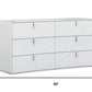 62" X 19" X 30" White  Dresser