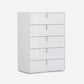 62" White Wood Six Drawer