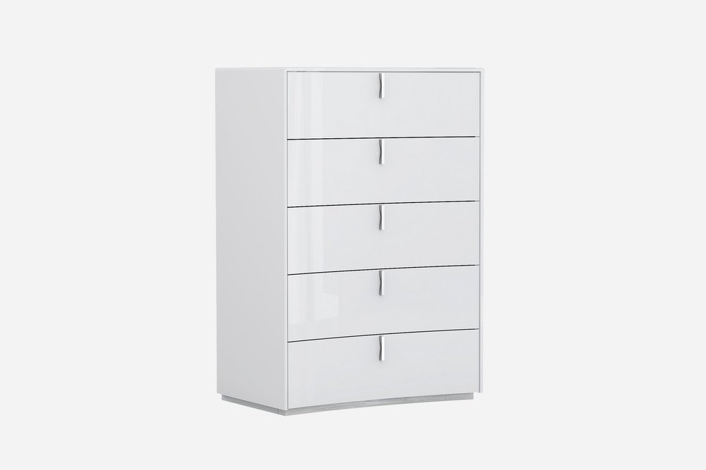 62" White Wood Six Drawer