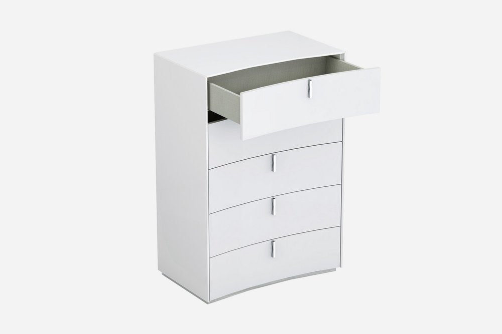 62" White Wood Six Drawer