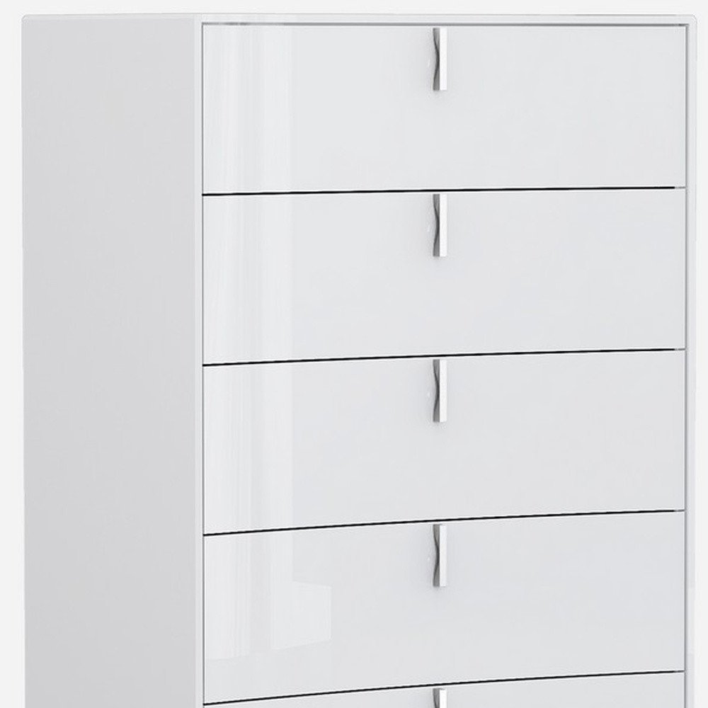 62" White Wood Six Drawer