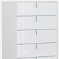 62" White Wood Six Drawer