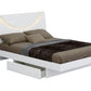 Four Piece White Solid and Manufactured Wood Bedroom Set With Mirror