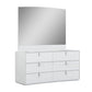 Four Piece White Solid and Manufactured Wood Bedroom Set With Mirror
