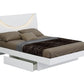 Four Piece White Solid and Manufactured Wood Bedroom Set With Mirror