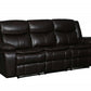 86" Brown Faux Leather Sofa With Black Legs