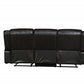 86" Brown Faux Leather Sofa With Black Legs