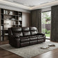 86" Brown Faux Leather Sofa With Black Legs