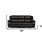 86" Brown Faux Leather Sofa With Black Legs