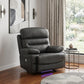 43" Grey Faux Leather Power Recliner Chair