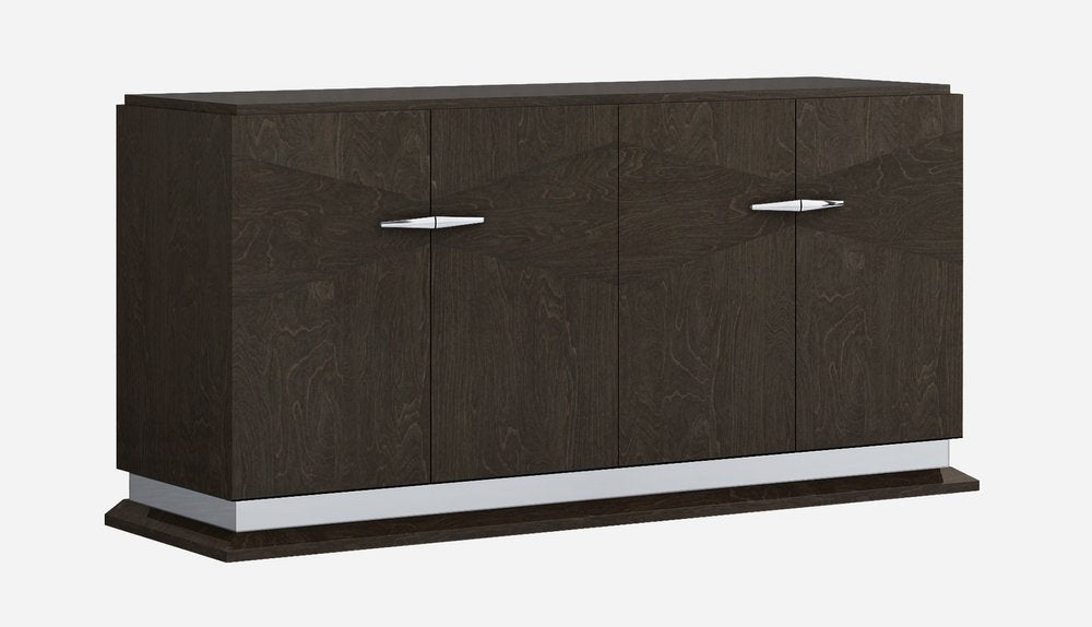 41" Silver and Gray Brown Accent Cabinet With One Drawer