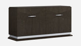 41" Silver and Gray Brown Accent Cabinet With One Drawer