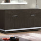 41" Silver and Gray Brown Accent Cabinet With One Drawer