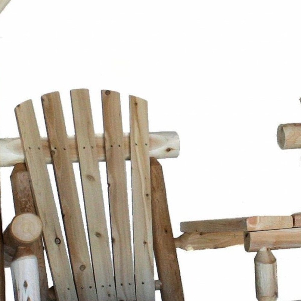 87" Natural Solid Wood Swing Chair