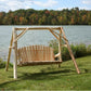 87" Natural Solid Wood Swing Chair