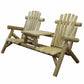 66" Natural Solid Wood Adirondack Chair