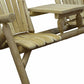 66" Natural Solid Wood Adirondack Chair