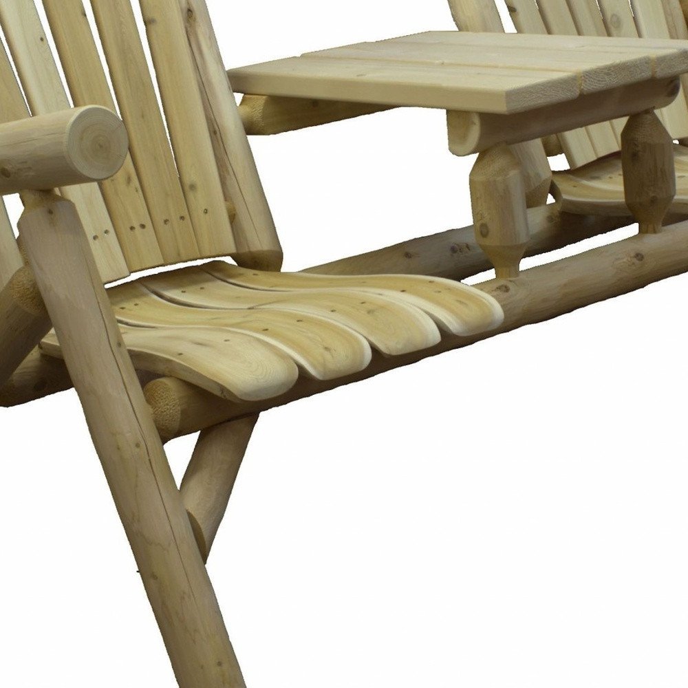 66" Natural Solid Wood Adirondack Chair