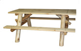 70" Natural Solid Wood Outdoor Picnic Table