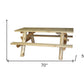 70" Natural Solid Wood Outdoor Picnic Table