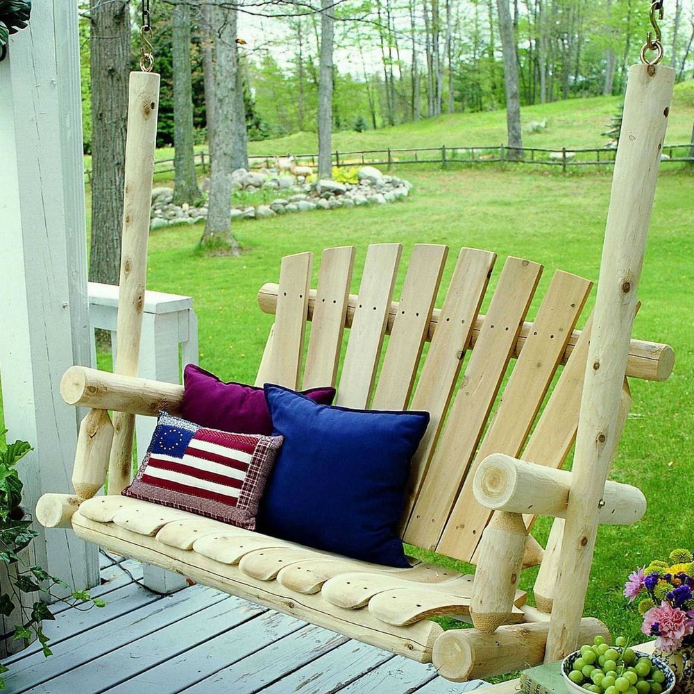 48" X 24" X 48"  Natural Wood Porch Swing