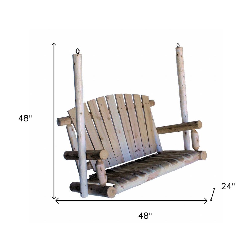 48" X 24" X 48"  Natural Wood Porch Swing