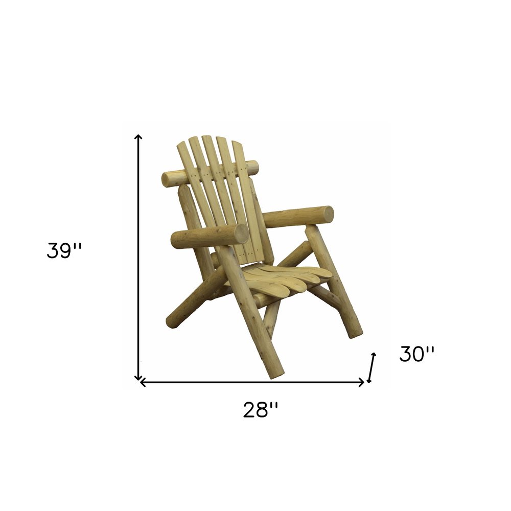 28" X 30" X 39"  Natural Wood Lounge Chair