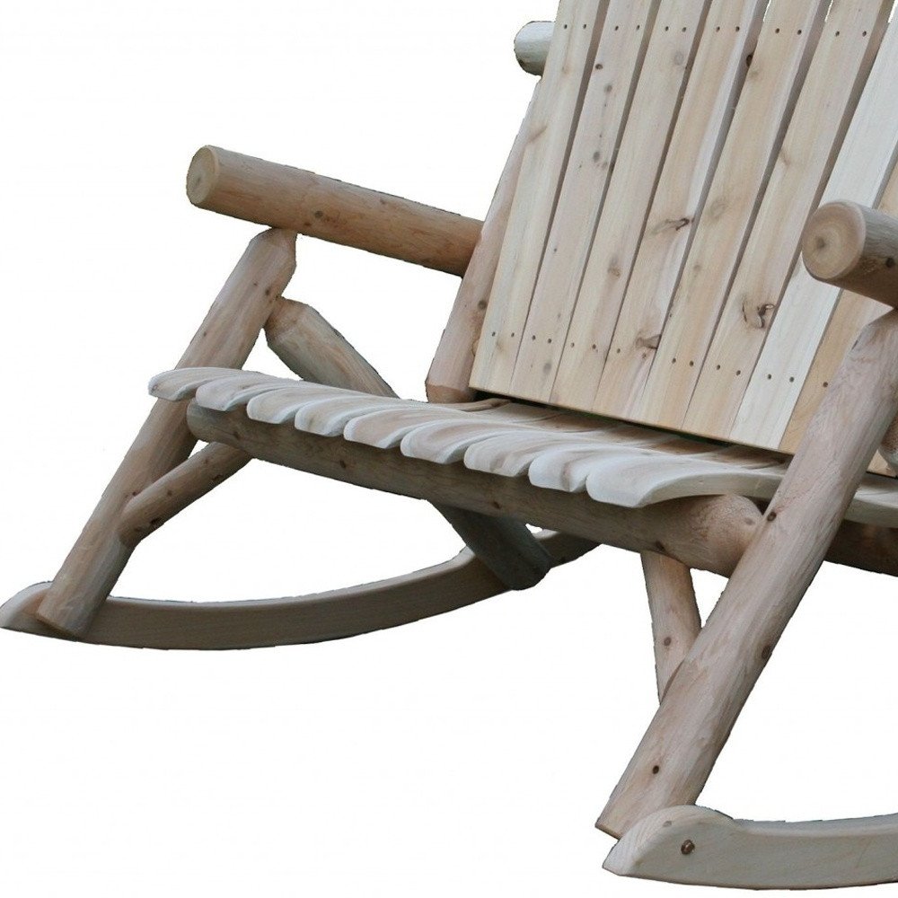 53" X 42" X 40"  Natural Wood Rocking Loveseat