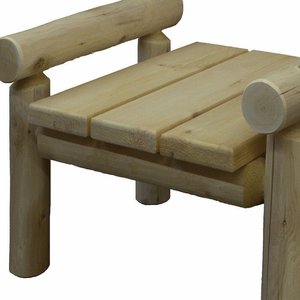 28" X 20" X 18"  Natural Wood Ottoman