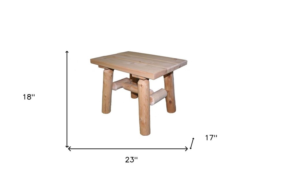 Rustic And Natural Wood End Or Side Table