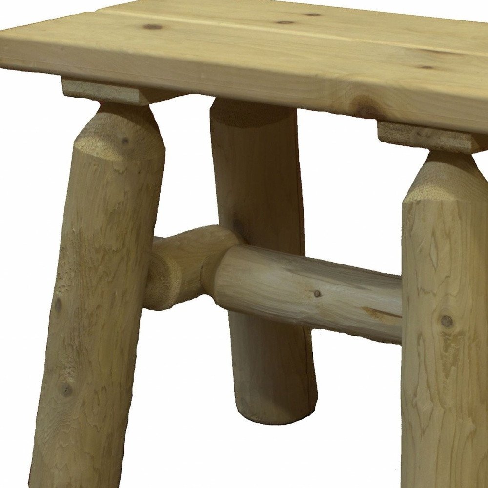 23" X 11" X 18"  Natural Wood End Bench Pair