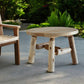 25" Natural Rounded Solid Wood Outdoor Coffee Table